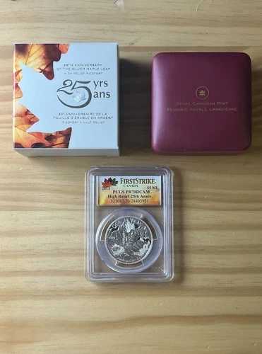 2013年 ピエフォート カナダ 5ドル メープルリーフ - ハイリリーフコイン 25周年記念 PCGS PR70DCAM
