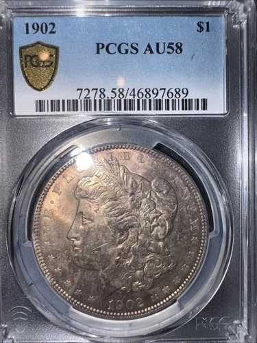 1902年 モルガン銀貨 PCGS AU58