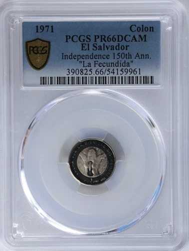 1971年 エルサルバドル 1コロン 独立150周年記念 PCGS PR66 DCAM
