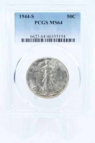 1944-S PCGS MS64 ウォーキング・リバティ・ハーフダラー ビジネスストライク 50セント
