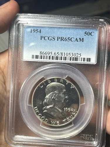 1954年 カメオ プルーフ フランクリン ハーフダラー PCGS PR65 CAM