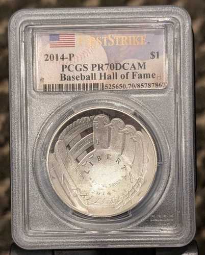 2014-P 野球殿堂入りシルバーダラー ファーストストライク PCGS PF-70 DCAM クリーン