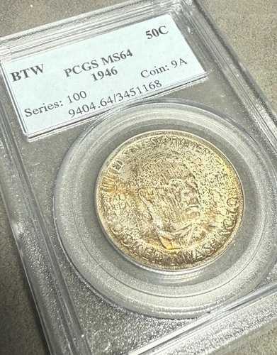 1946年 ブッカー・T・ワシントン ハーフダラー PCGS MS64 両面トナートーン オールドホルダー
