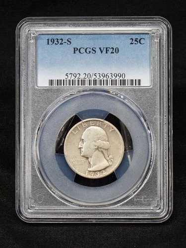 ? 重要な日付 ? 1932-S ワシントン 25セント PCGS VF20 クォーター VF 20 シルバー 1932S