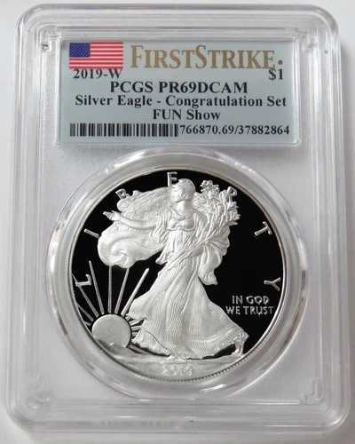 2019 W FUN 祝！アメリカン シルバー イーグル $1 PCGS PR 69 DCAM ファースト ストライク