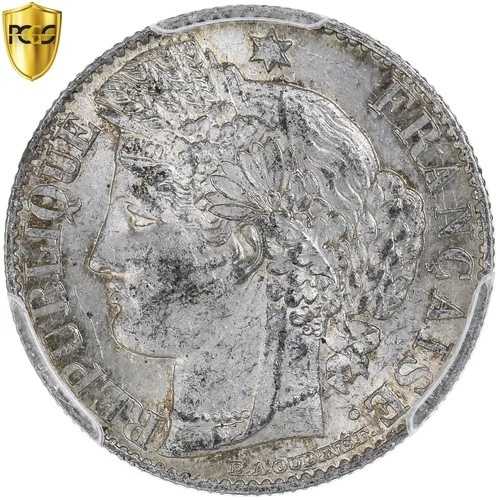 [#1284561] フランス、50 サンタイム、セレ、1881 年、パリ、シルバー、PCGS、MS(63)、KM:834