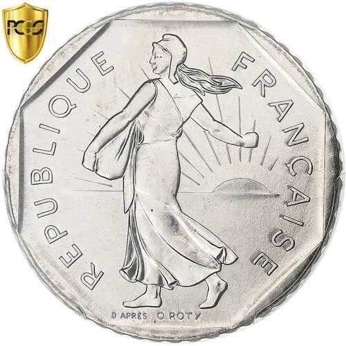 [#1278206] フランス、2 フラン、スムーズ、1985 年、パリ、ニッケル、PCGS、MS68、ガドゥ-