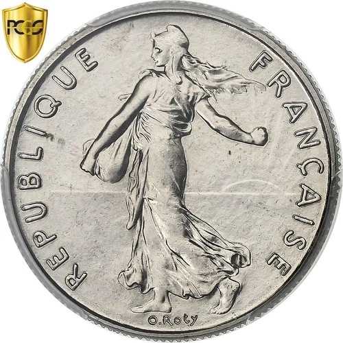 [#1277912] Frankrijk、1/2 フラン、Semeuse、1982 年、パリ、ニッケル、PCGS、MS67、ガドゥ