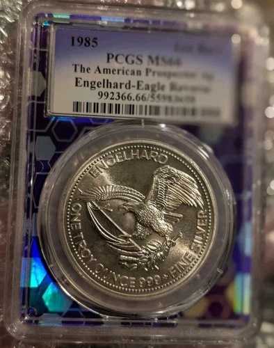 1985 PCGS MS66 The American Prospector Ag 999 シルバー 1 オンス Traderbea カスタム コア!