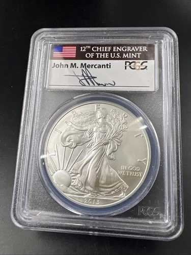 2013年 1オンス アメリカンシルバーイーグルコイン PCGS MS69 メルカンティシグネチャーラベル #849