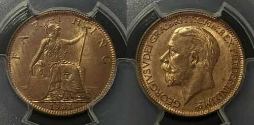 イギリス 1931年 ファーシング 1/4D PCGS MS65RD GEM UNC KM# 825 Sp# 4061 #1594