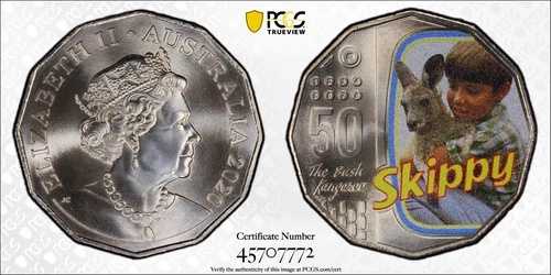 2020年 50セント スキッピー・ザ・ブッシュ・カンガルー 50周年記念 50セント PCGS MS69