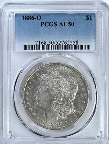1886年 O MORGAN PCGS 鑑定済み AU50 シルバードルコイン 7168