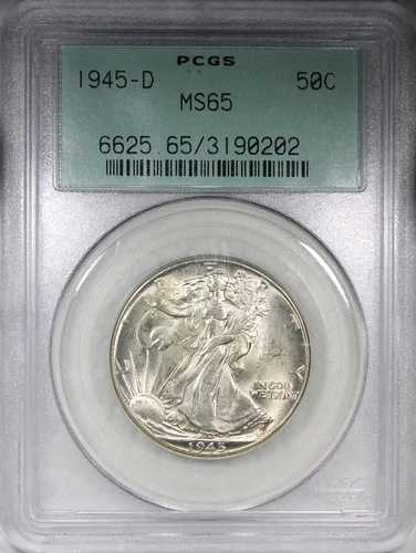 1945-D ウォーキング・リバティ ハーフダラー PCGS MS65 OGH オールドグリーンホルダー