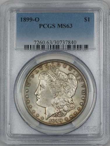 1899-O モルガン シルバー ダラー 1ドル コイン PCGS MS-63 トーン (4A)