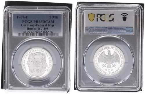 5マーク 1967 F フンボルト記念コイン PCGS PR66DCAM 86076-