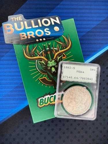 ?? 1882 S モーガン シルバー ダラー PCGS MS64 OGH「ラトラー」??