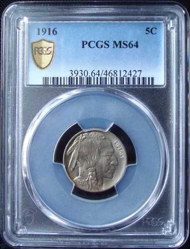 1916年 バッファローニッケル - PCGS MS 64 - ゴールドシールド