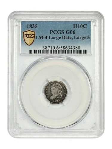 1835年 H10C PCGS Good 06（ラージデイト、ラージ5、LM-4） - キャップドバストハーフダイム