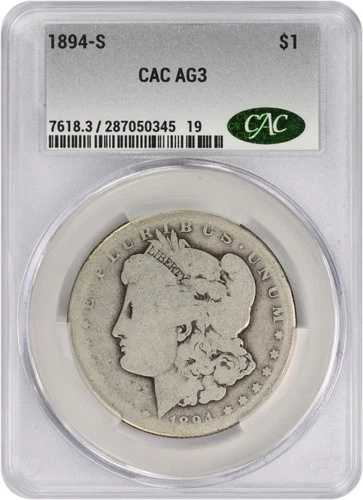 1894-S モルガン銀貨 AG03 CACG