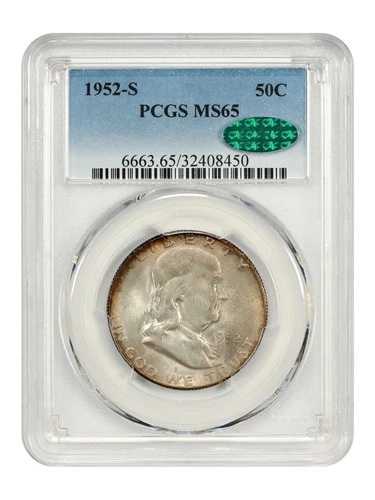 1952-S 50C PCGS/CAC MS65 - フランクリン ハーフダラー