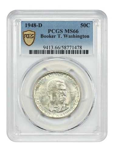 1948-D 50セント ブッカー・T・ワシントン PCGS MS66 - クラシックシルバー記念品