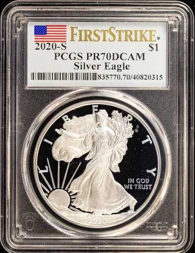 2020-S アメリカン 1オンス シルバー イーグル PCGS PR70 コイン