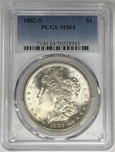 1882-S モルガン銀貨 PCGS MS 64 (40) A