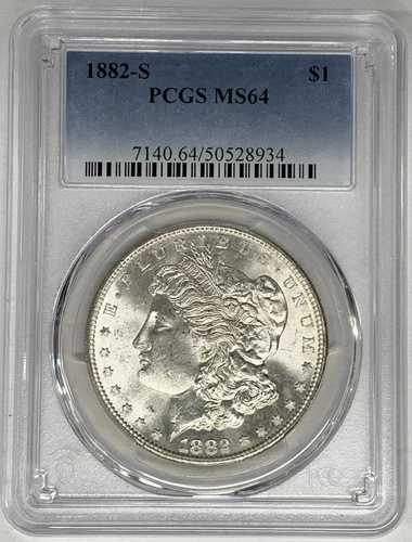 1882-S モルガン銀貨 PCGS MS 64 (40) L