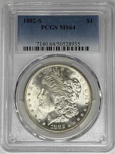 1882-S モルガン銀貨 PCGS MS 64 (40) J
