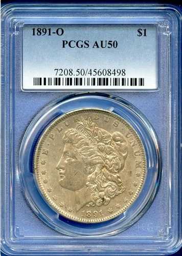 1891 O PCGS AU50 モルガン・ダラー $1 米国造幣局 希少年号銀貨 1891-O AU-50 52,140円
