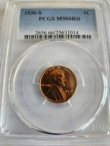1936-S リンカーン セント PCGS MS66RD