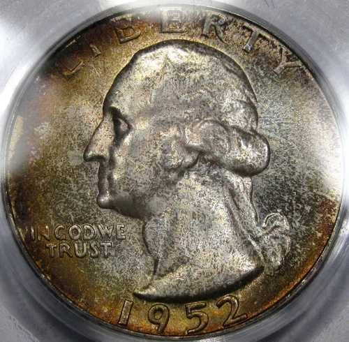 1952-S ワシントン クォーター PCGS GEM BU MS-66... 色も非常にきれいです!!