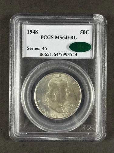 1948年フランクリンハーフダラー PCGS MS64 FBL CAC承認