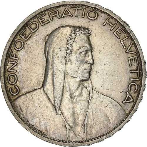 [#1166701] スイス、5フラン、1925年、ベルン、銀、EF、KM:38