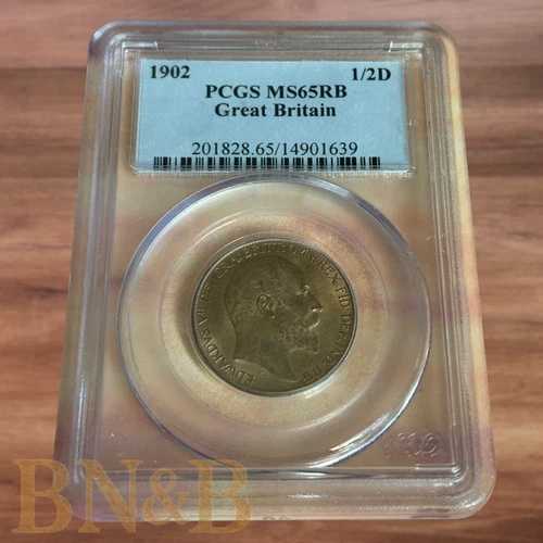 1902年 イギリス 1/2D PCGS MS65RB