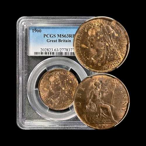 イギリス。1900年、ペニー硬貨 - PCGS MS63 - ヴィクトリア女王、ブリタニア座像