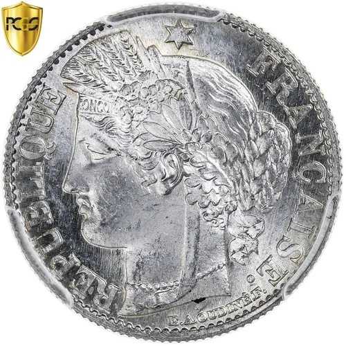 [#1284568] フランス、50 サンタイム、セレ、1895 年、パリ、シルバー、PCGS、MS(65-70)