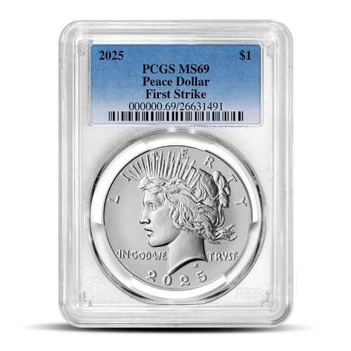 2025年ピースシルバードルコイン PCGS MS69 FS
