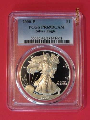 2000-P シルバーイーグルプルーフ「PCGS PR69DCAM」
