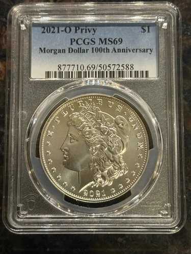 2021-O プリヴィ PCGS MS69 モーガン シルバー 1ドルコイン ニューオーリンズ