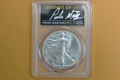 2021年 1ドル アメリカン シルバー イーグル 1オンス PCGS MS70 ペドロ・マルティネス タイプ2 52,140円