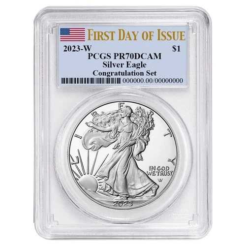 2023-W 1ドル 1オンス プルーフ アメリカンシルバーイーグル コングラチュレーションセット PCGS PR70DCAM