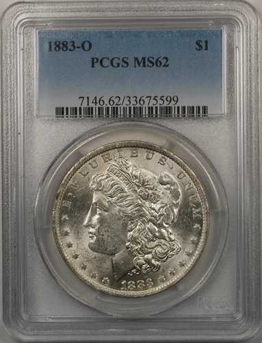 1883-O モルガン シルバードル 1ドルコイン PCGS MS-62 ベターコイン (6)