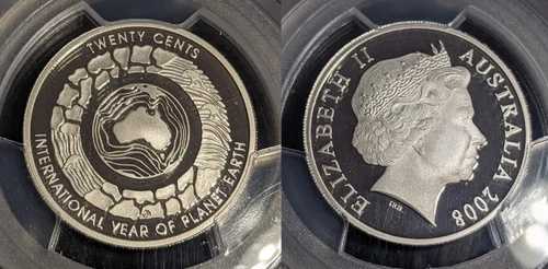 2008年 プルーフ 20セント プラネットアース オーストラリア PCGS PR70DCAM FDC UNC #3522 62,920円