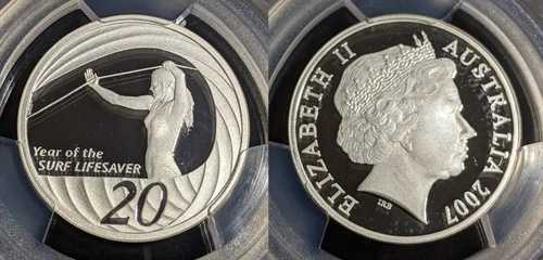 2007年 プルーフ銀貨 20セント サーフライフセーバー オーストラリア PCGS PR69DCAM #2971 62,920円