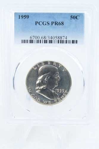 1959-P PCGS PR68 フランクリン ハーフダラー プルーフ 50セント