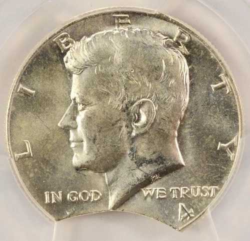 1964年 50セント ケネディ ハーフ 8% カーブクリップ PCGS MS65