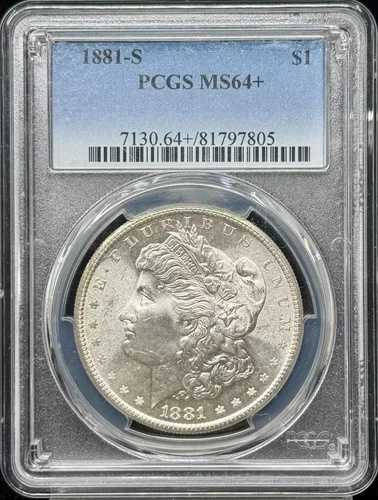 1881年 S モーガン銀貨 PCGS MS-64+