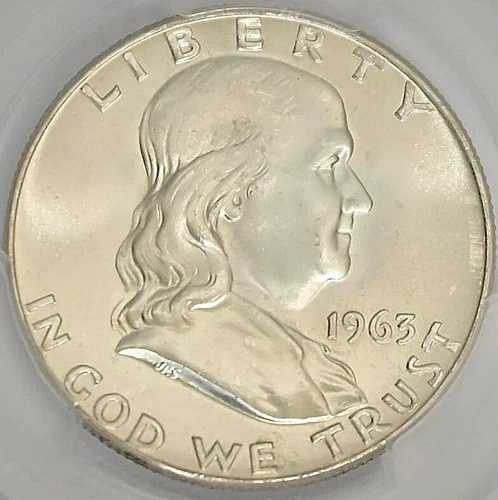1963年 D フランクリン ハーフダラー 50C グレード PCGS MS65FBL 52,800円